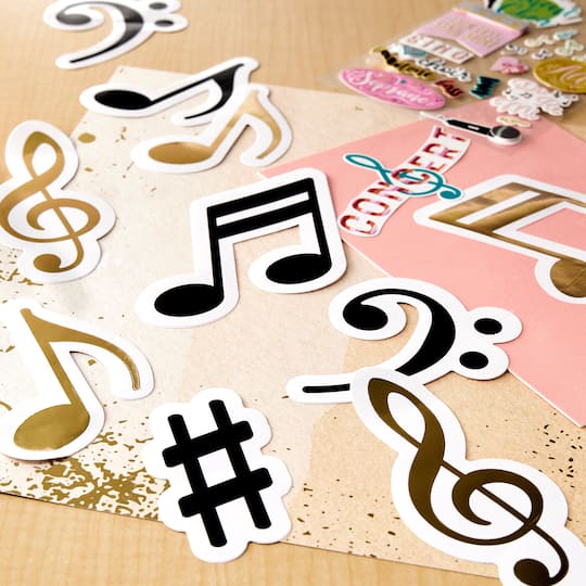 12 Pack: Music Notes Stickers by Recollections™